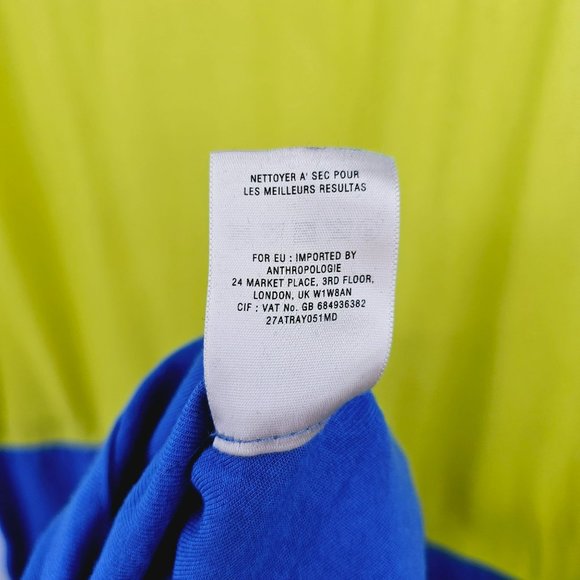 Maeve Colorblock Shift Dress 6 Blue Green ¾ Sleeve USA Made Bright Anthropologie - Picture 7 of 11